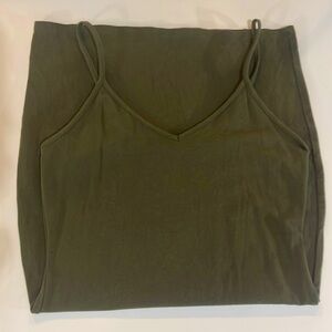 Forest green fitted simple dress